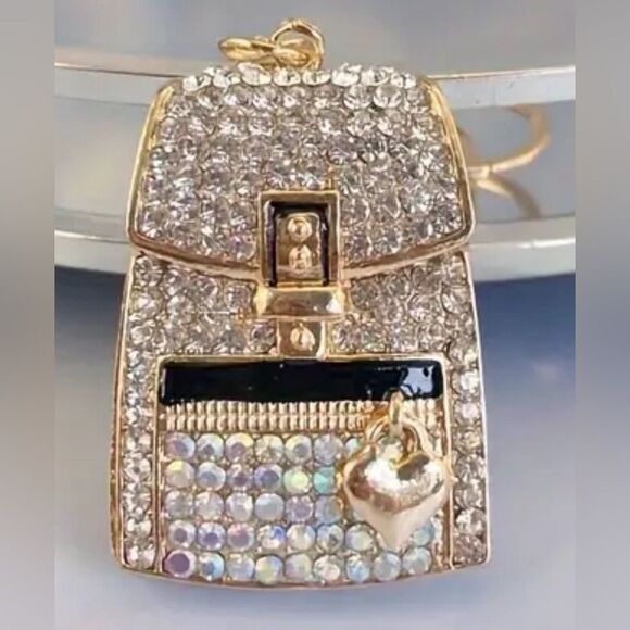 BAG CHARM Crystal Mini Backpack Key Chain - Picture 3 of 4